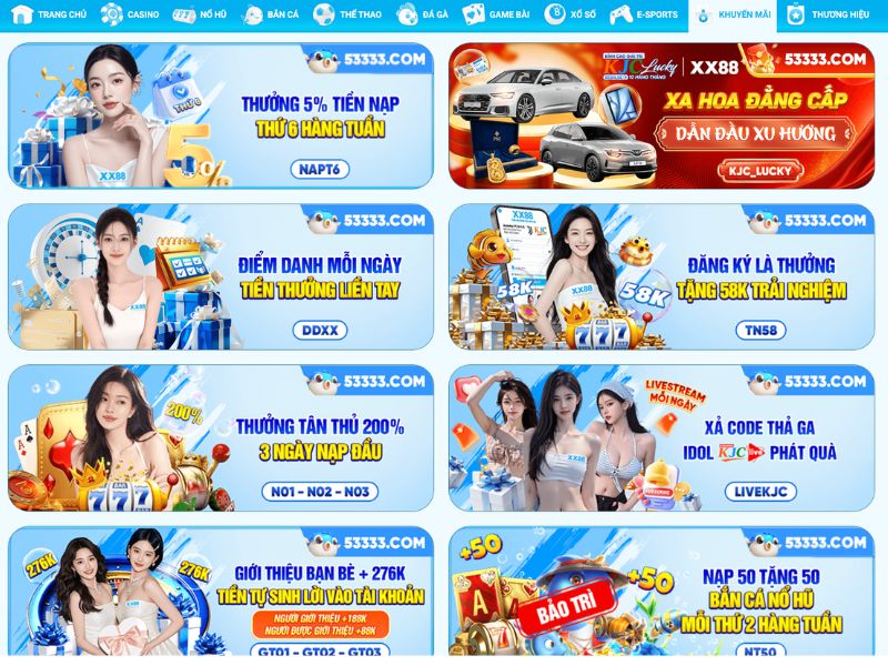 Các chương trình khuyến mãi hấp dẫn tại XX88